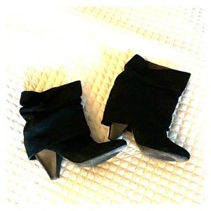 Aldo black suede booties.